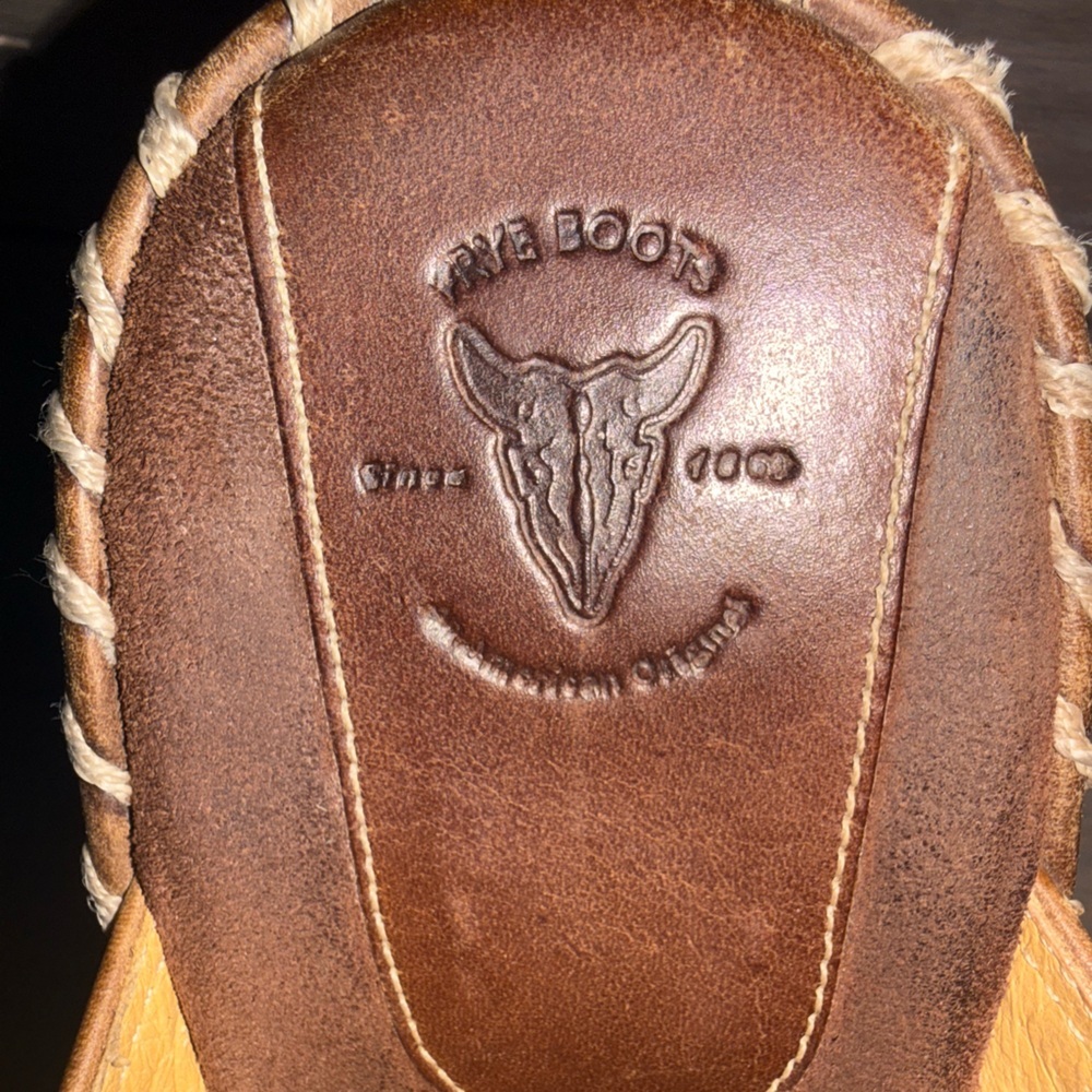 Frye Charlotte O Ring Stitched Harness Brown Leather Clogs Women’s 9 Brown - Picture 6 of 7